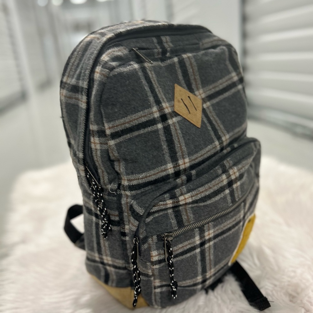 Steve Madden “NY”. Plaid Wool Backpack